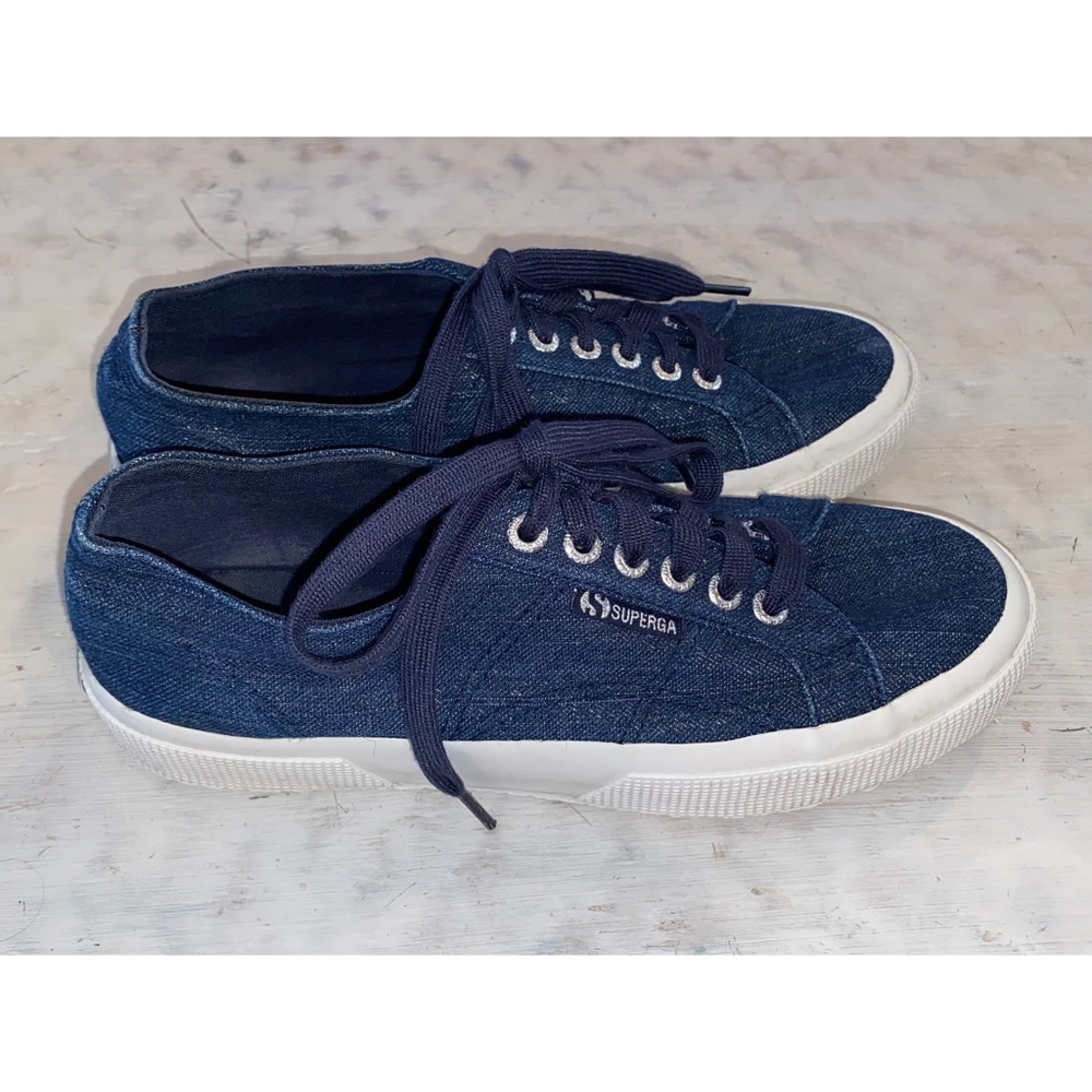 Superga S00C1X0 Blue Low Top Lace Up Sneaker Shoes | size 6.5 - Picture 1 of 9